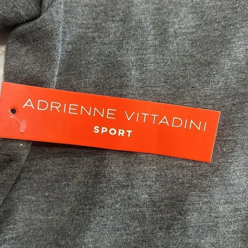 Adrienne Vittadini Sport Gray Pullover Hoodie Top Shirt with pockets Small S NWT - Picture 4 of 5